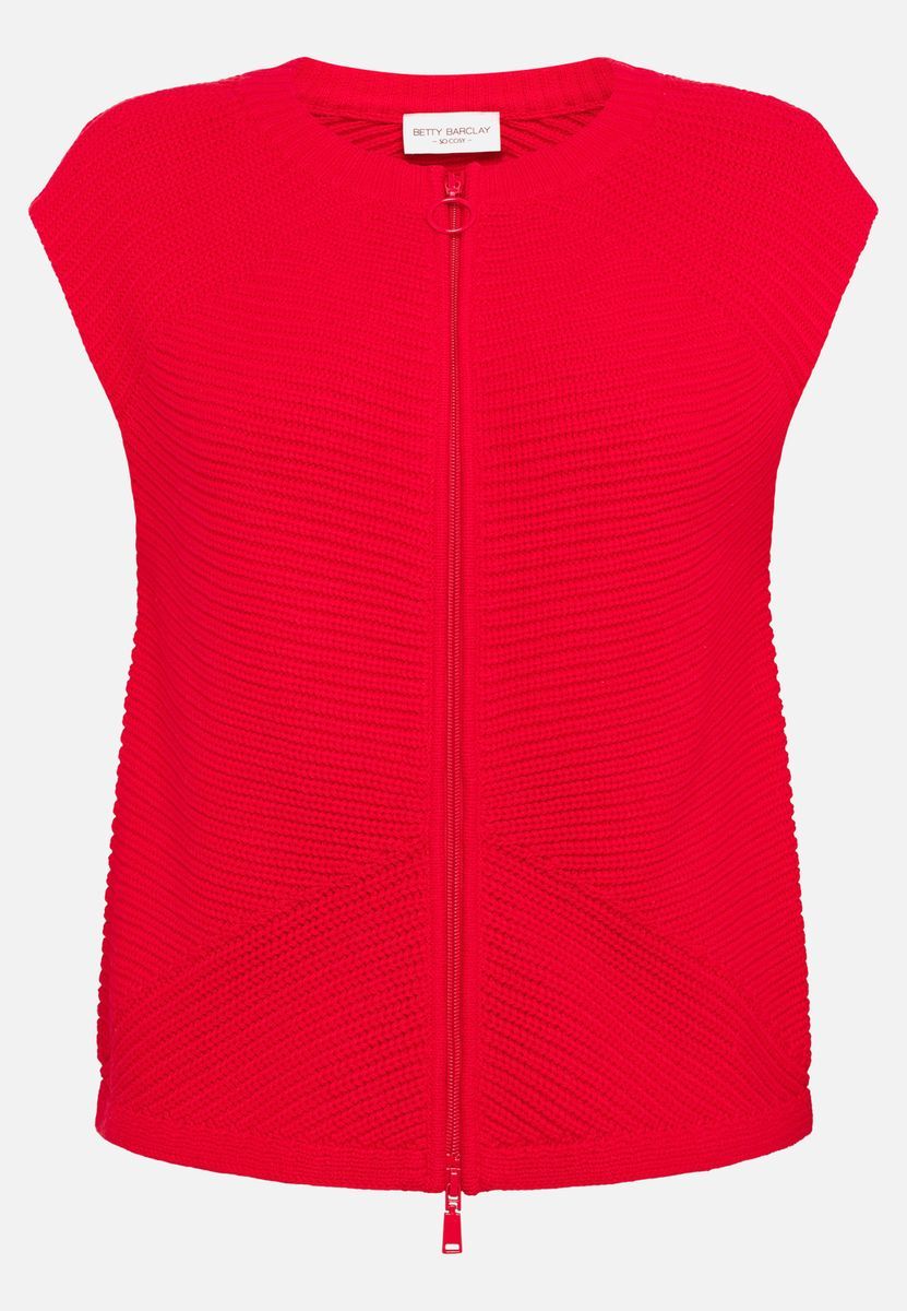 Ärmellose Grobstrickjacke