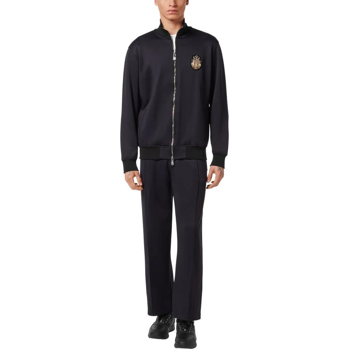 Wappenbestickte Trainingsjacke mit Reißverschluss