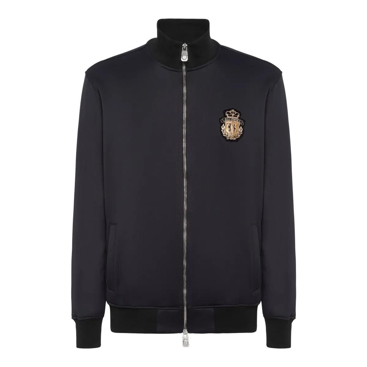 Wappenbestickte Trainingsjacke mit Reißverschluss