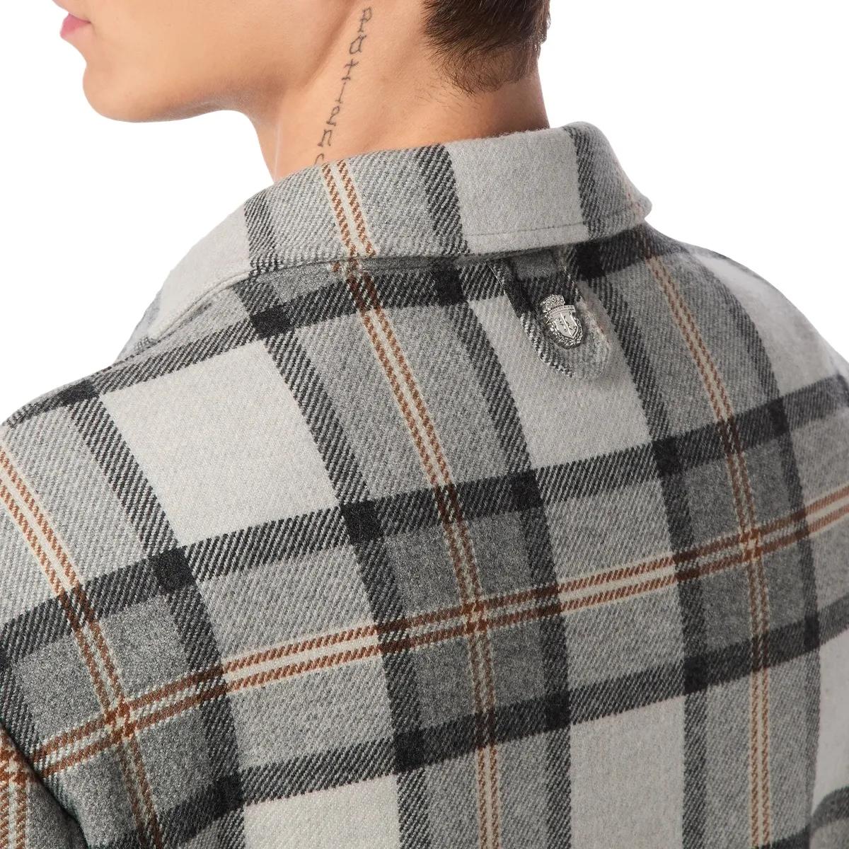 Bomberjacke aus kariertem Wollgemisch