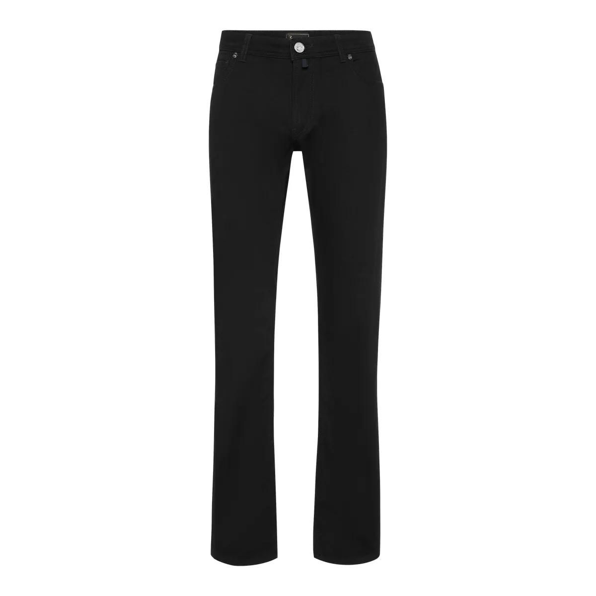 Klassische schwarze Jeans mit geradem Bein