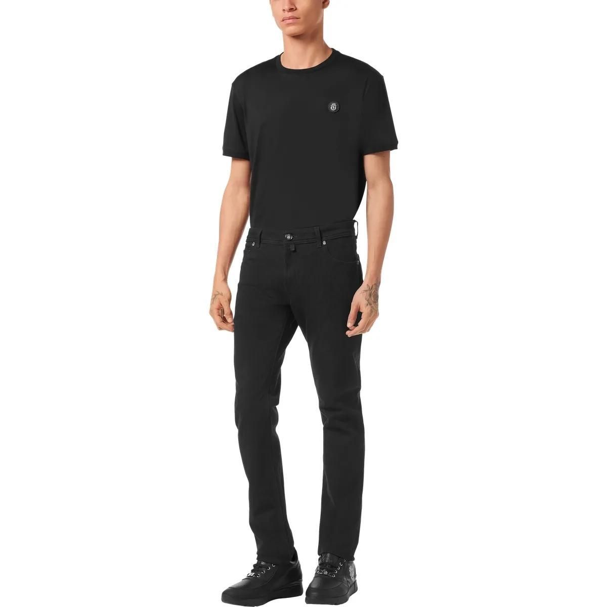 Schwarze Straight Leg Jeans