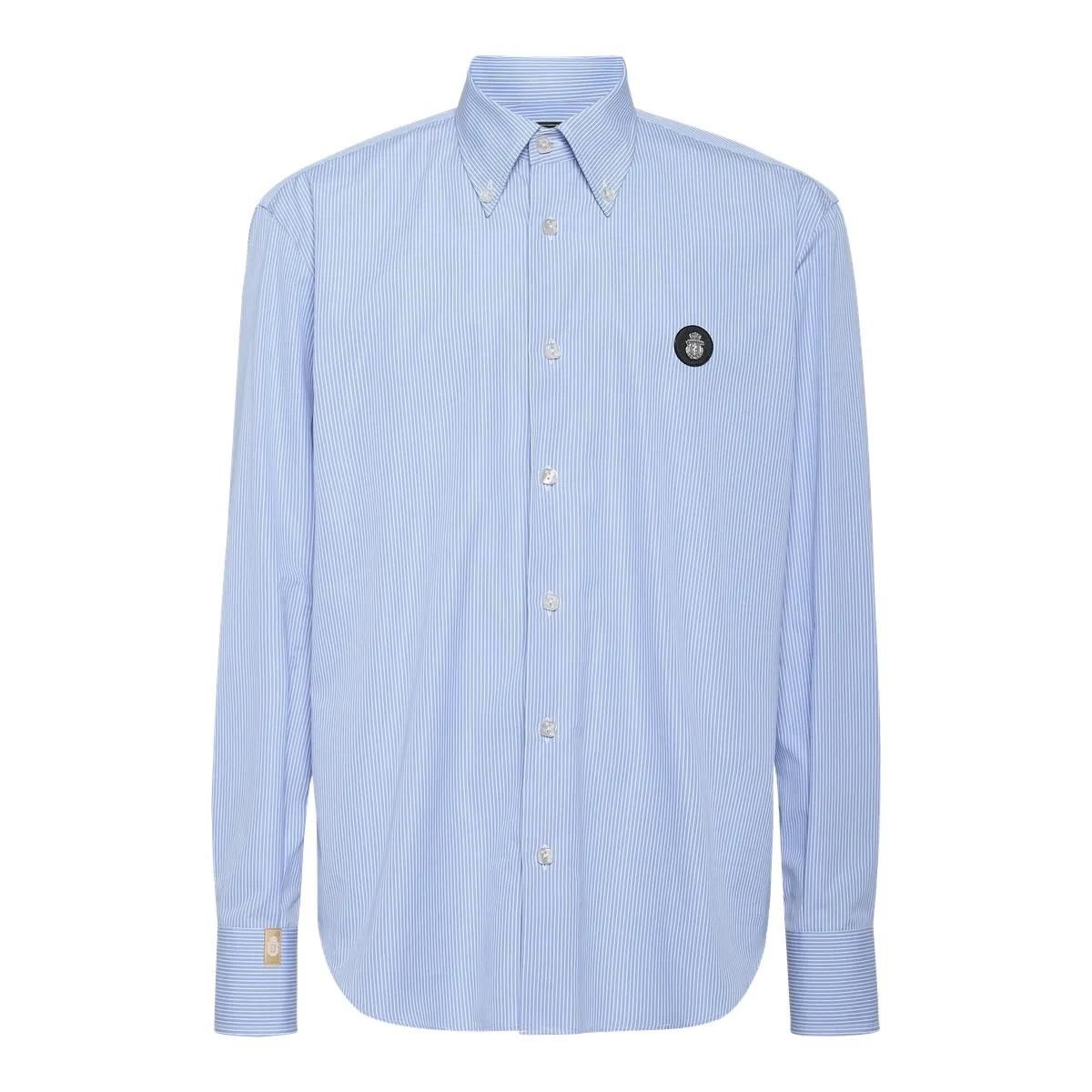 Gestreiftes Baumwoll-Popeline Button-Down-Hemd