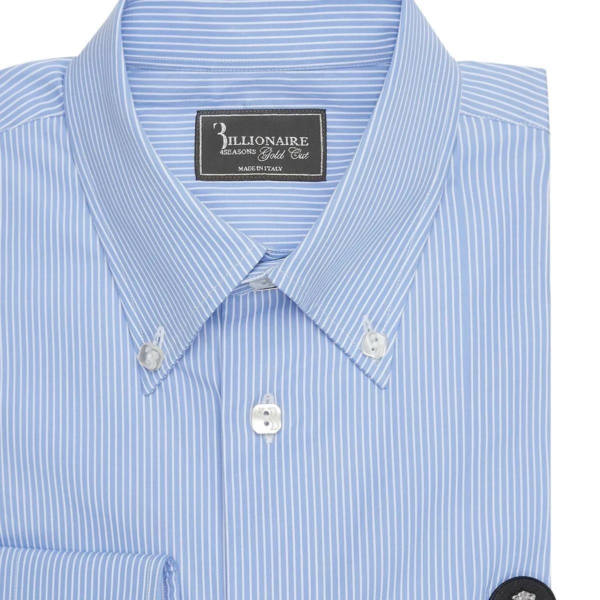 Gestreiftes Baumwoll-Popeline Button-Down-Hemd