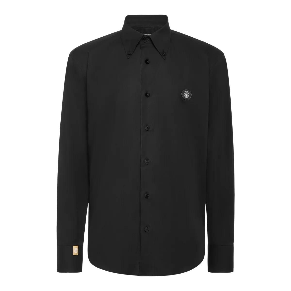 Button-Down Popeline Hemd mit Aufnäher