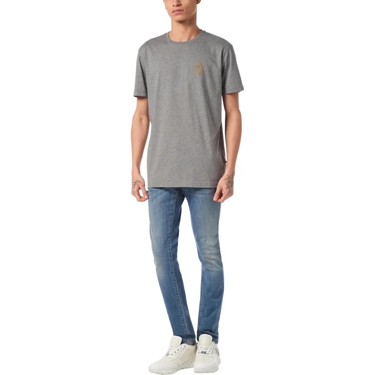 T-Shirt aus Baumwolljersey mit Wappenstickerei