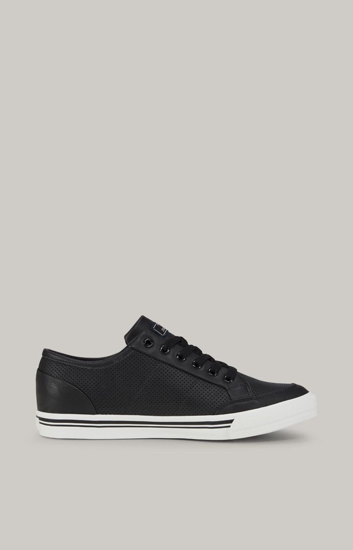 JOOP! Vegas Ice Schwarze Low-Top-Sneakers mit perforiertem Kunstleder