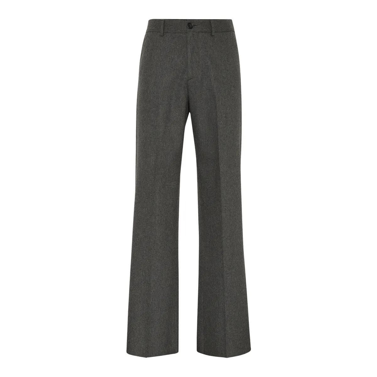 Graue weite Wollhose