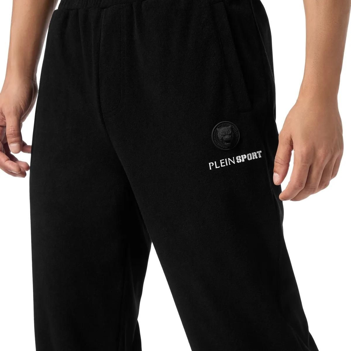 Bequeme Fleece-Jogginghose mit Logo-Patch