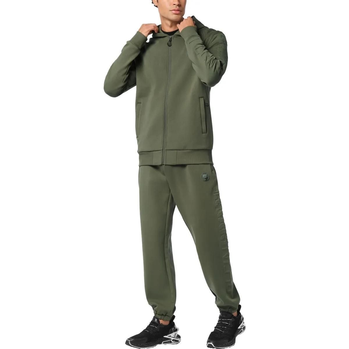 Grüner Fleece-Hoodie mit Reißverschluss