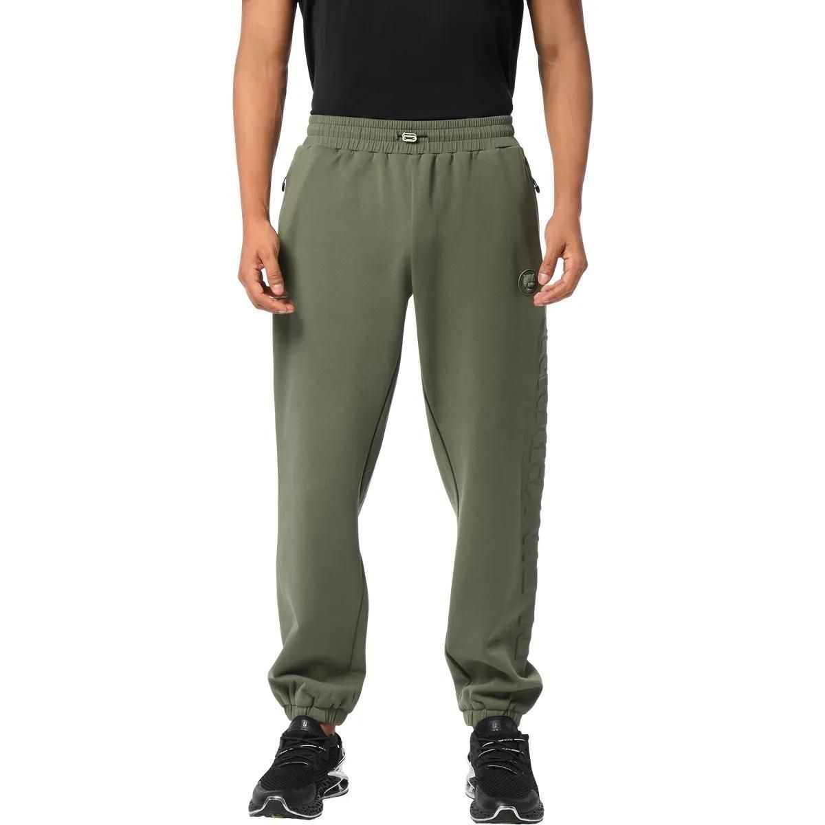 Herren Jogginghose aus olivgrünem Fleece