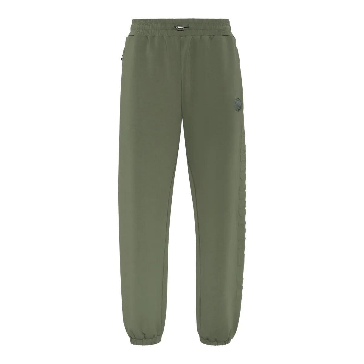 Herren Jogginghose aus olivgrünem Fleece