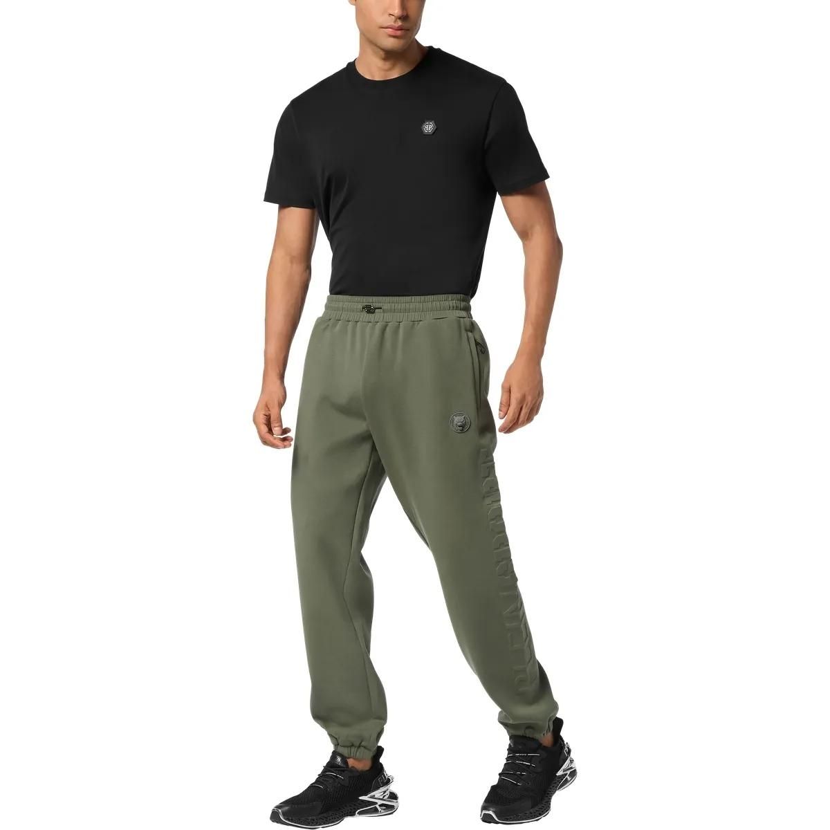 Herren Jogginghose aus olivgrünem Fleece