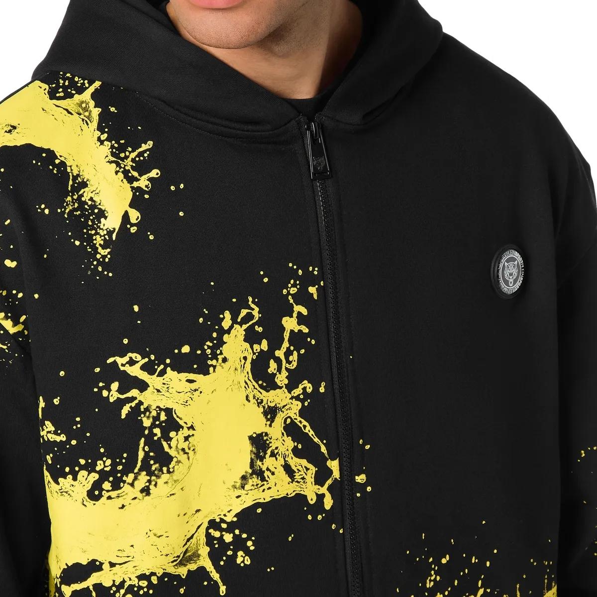 Kapuzenjacke mit Splash-Print und Reißverschluss