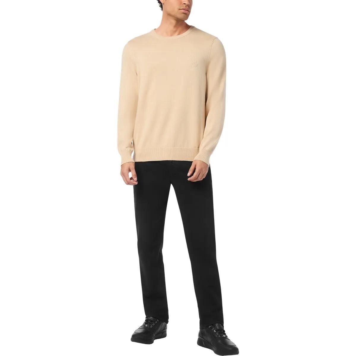 Klassischer Kaschmir-Baumwoll Strickpullover Rundhals