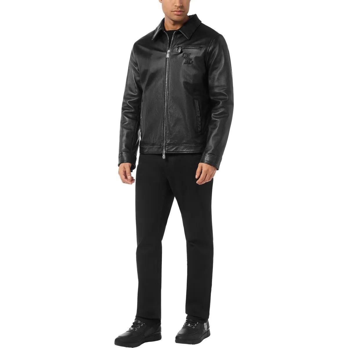 Nappa Lederjacke mit Monogramm