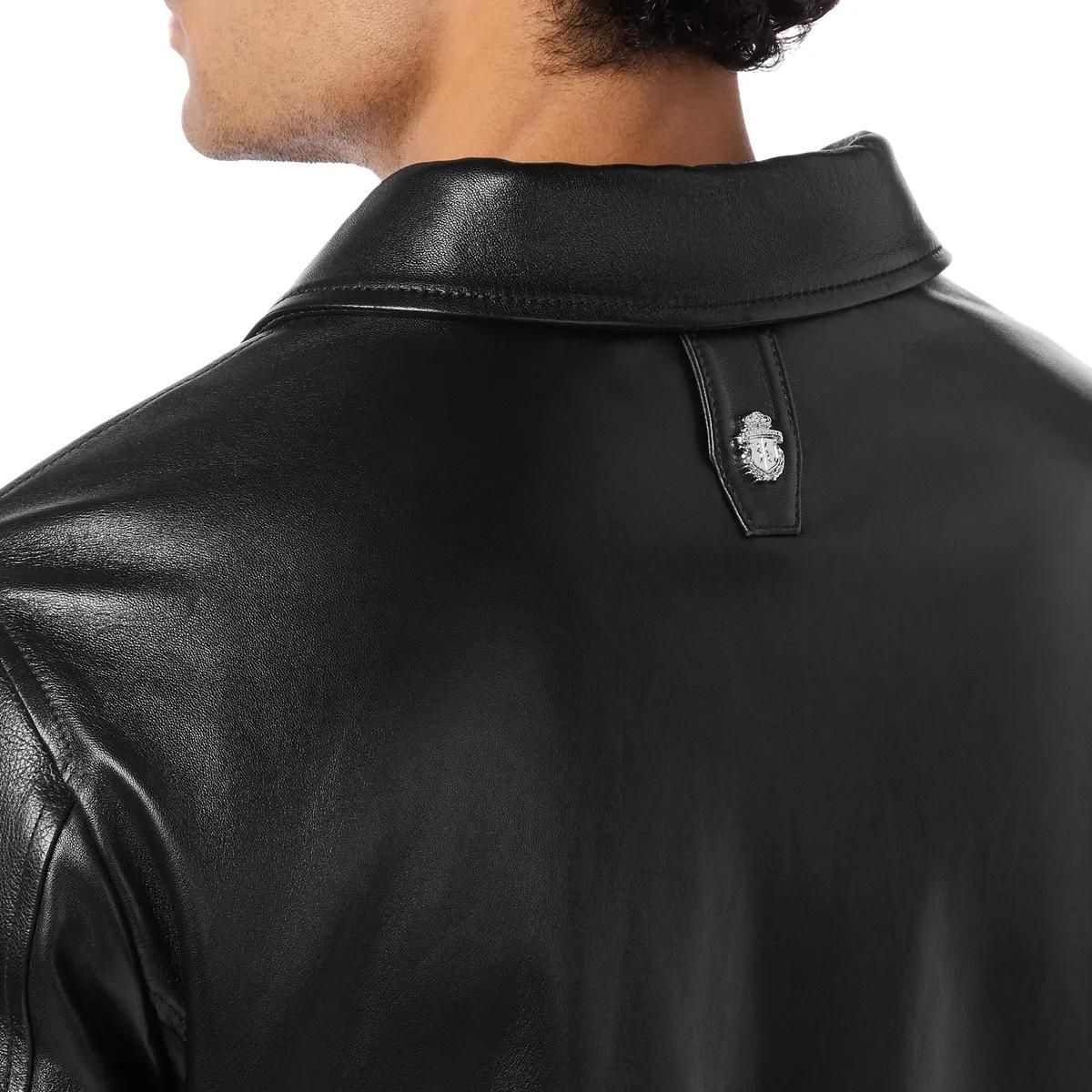 Nappa Lederjacke mit Monogramm