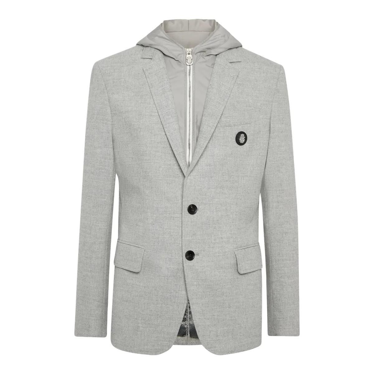 Blazer mit Kapuze aus Wollmischung