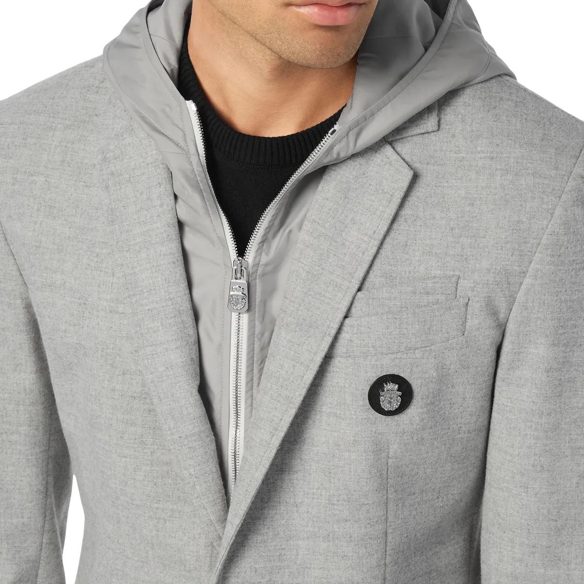 Blazer mit Kapuze aus Wollmischung