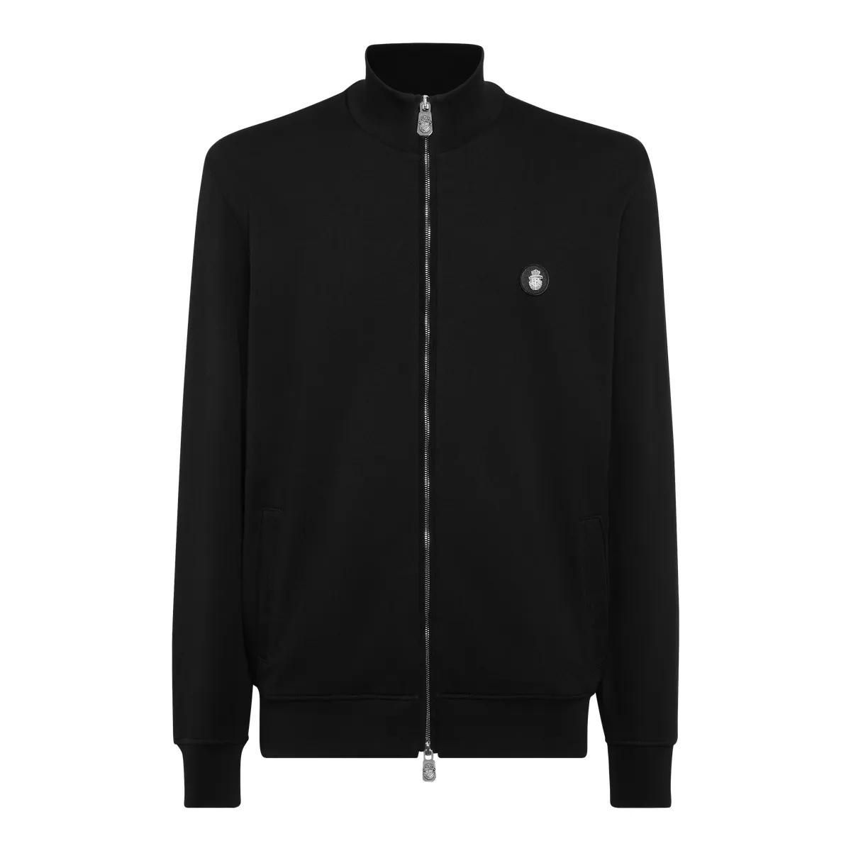 Klassische Fleece-Trainingsjacke mit Logo