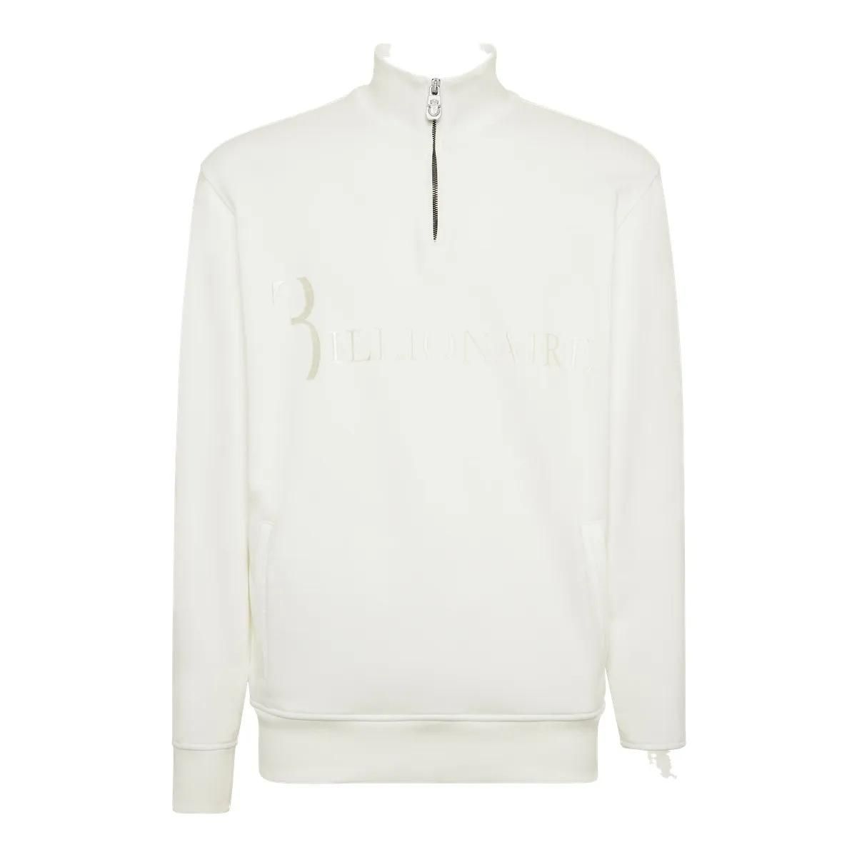 Baumwollfleece Sweatshirt mit halbem Reißverschluss