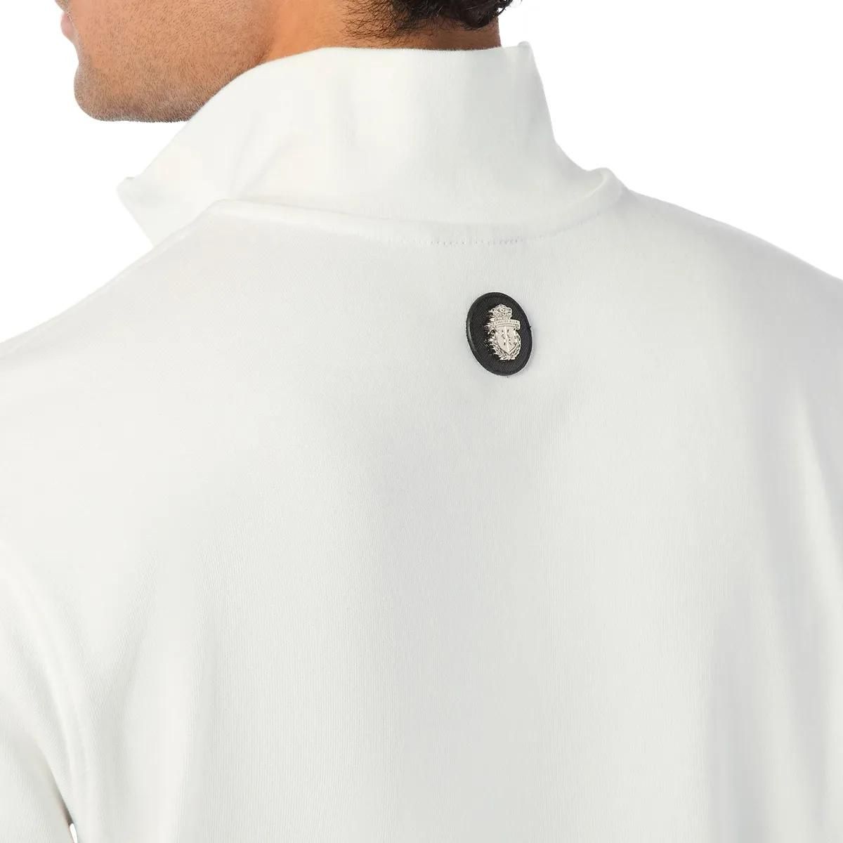 Baumwollfleece Sweatshirt mit halbem Reißverschluss