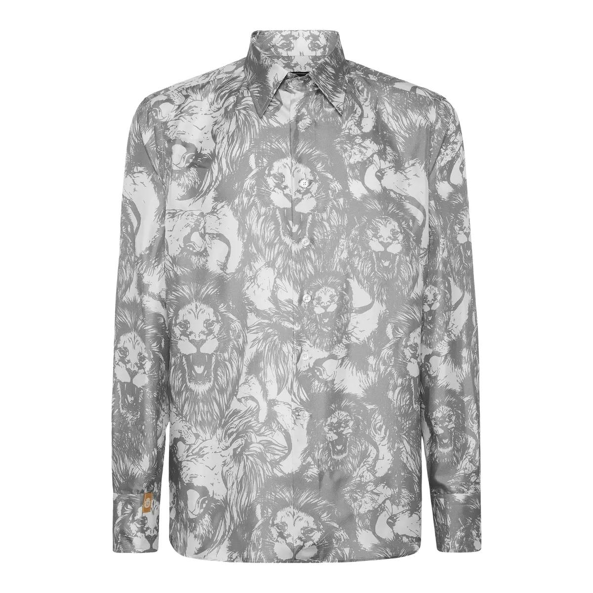 Elegantes Seidenhemd mit Löwenmuster