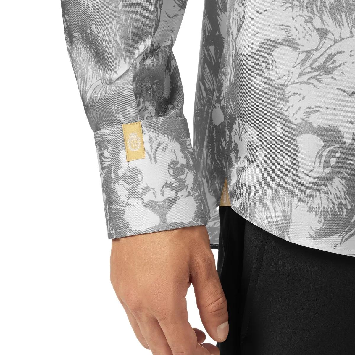 Elegantes Seidenhemd mit Löwenmuster