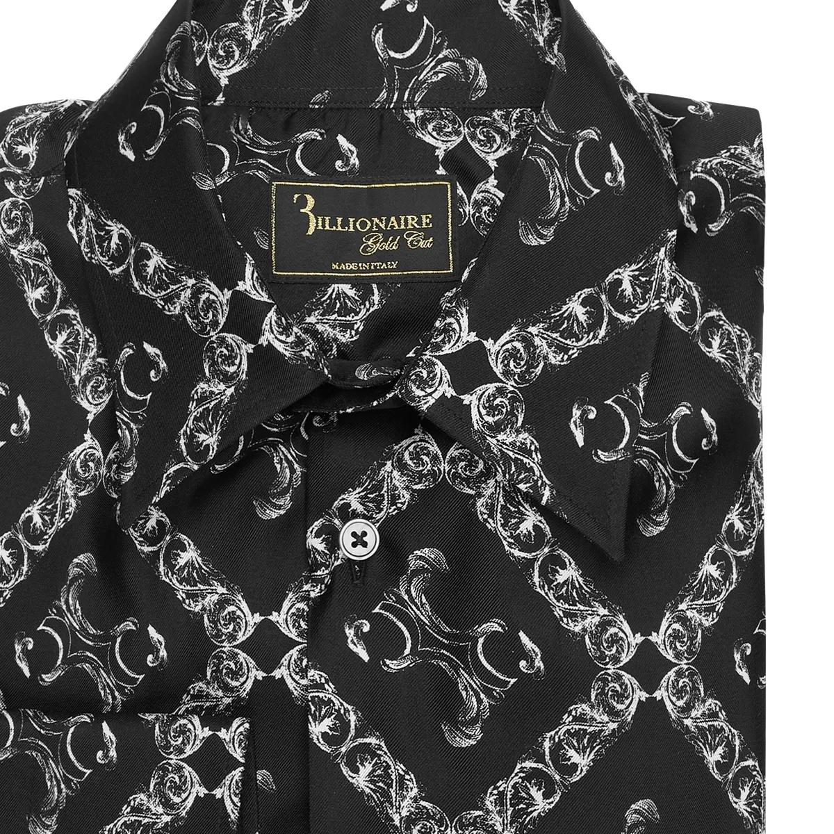 Elegantes Monogramm-Print Langarmhemd