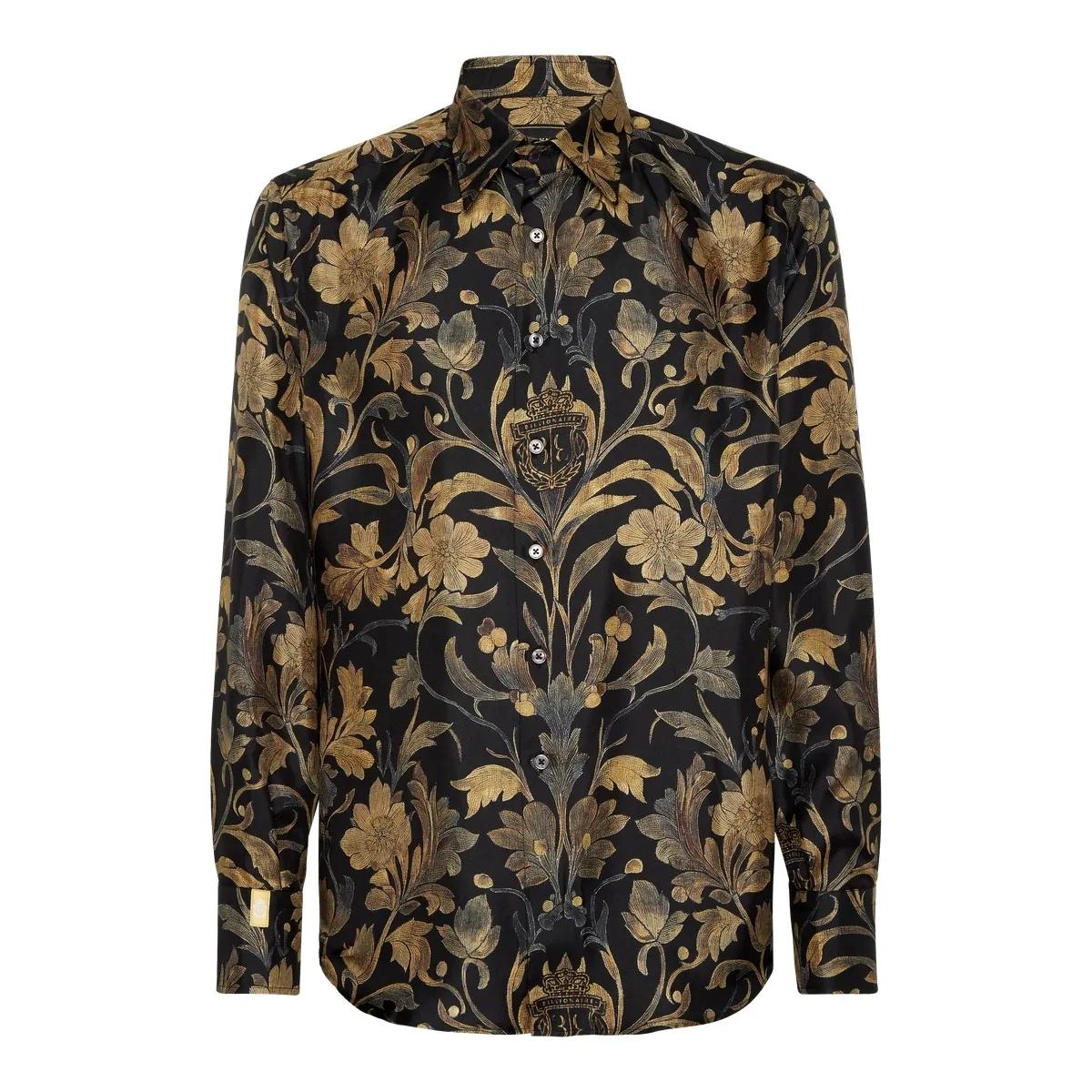 Seidenmischhemd mit Barockmuster