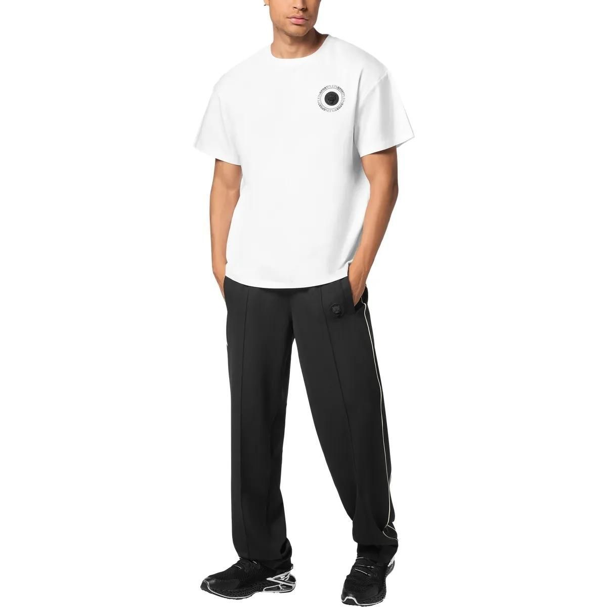 Weißes Baumwoll-T-Shirt mit Logo-Patch