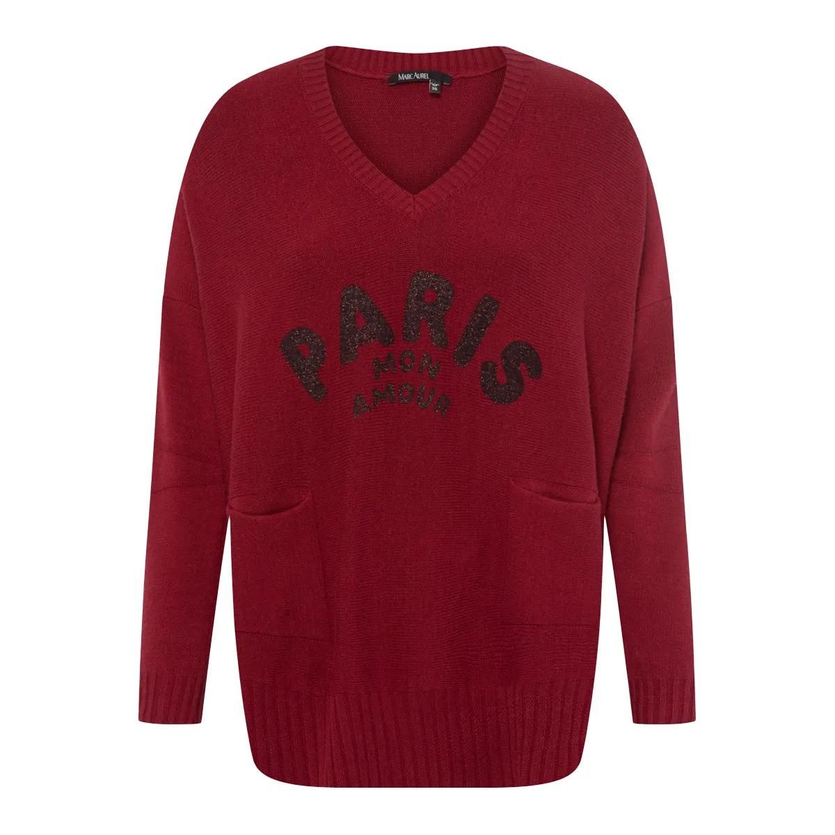 Lockerer V-Ausschnitt Strickpullover