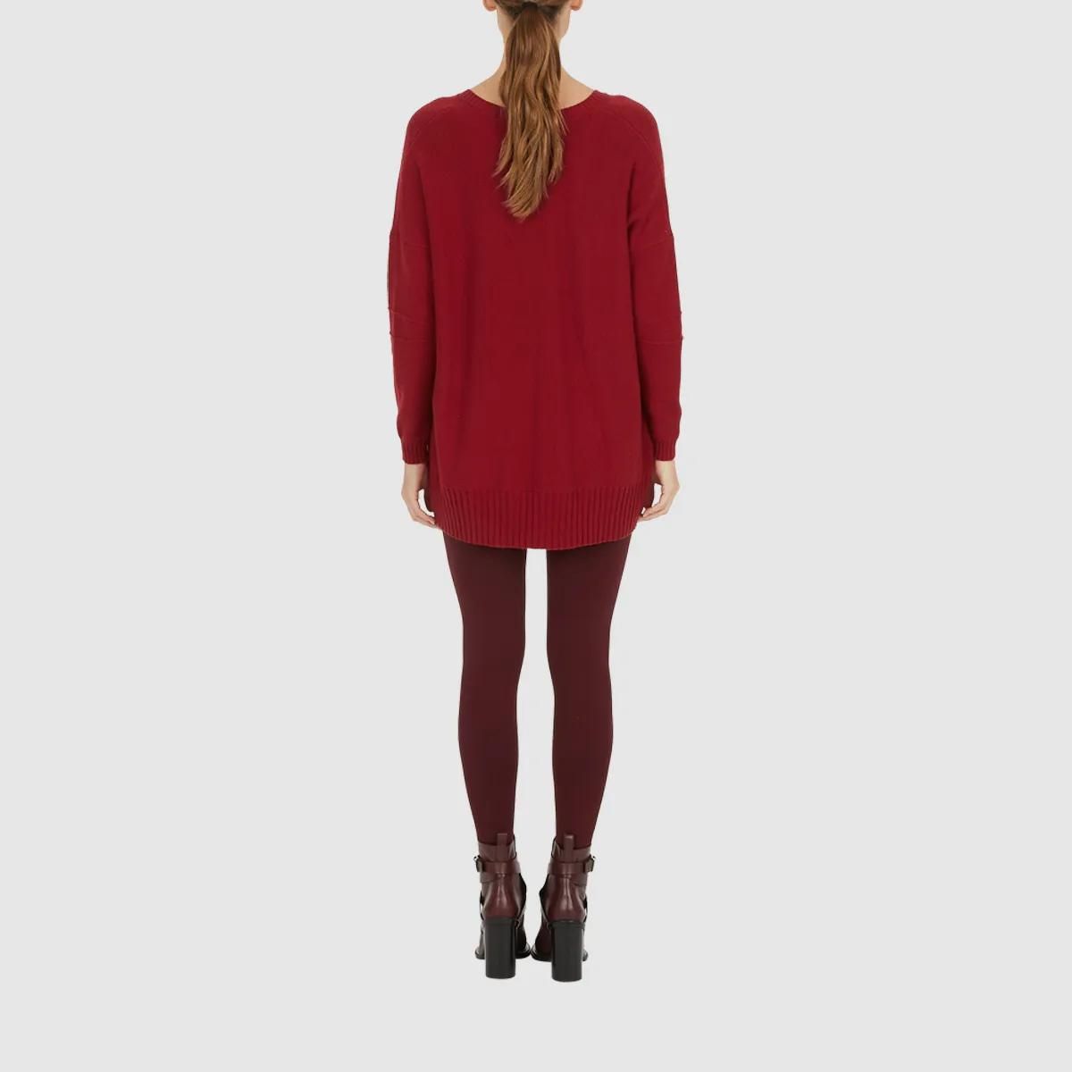 Lockerer V-Ausschnitt Strickpullover