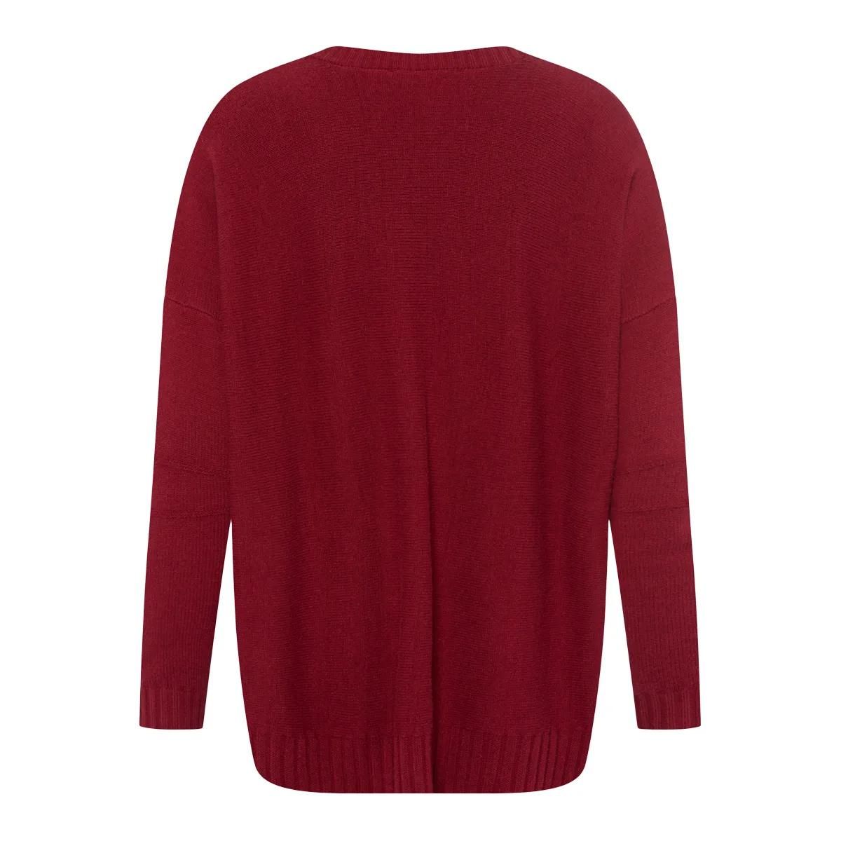 Lockerer V-Ausschnitt Strickpullover