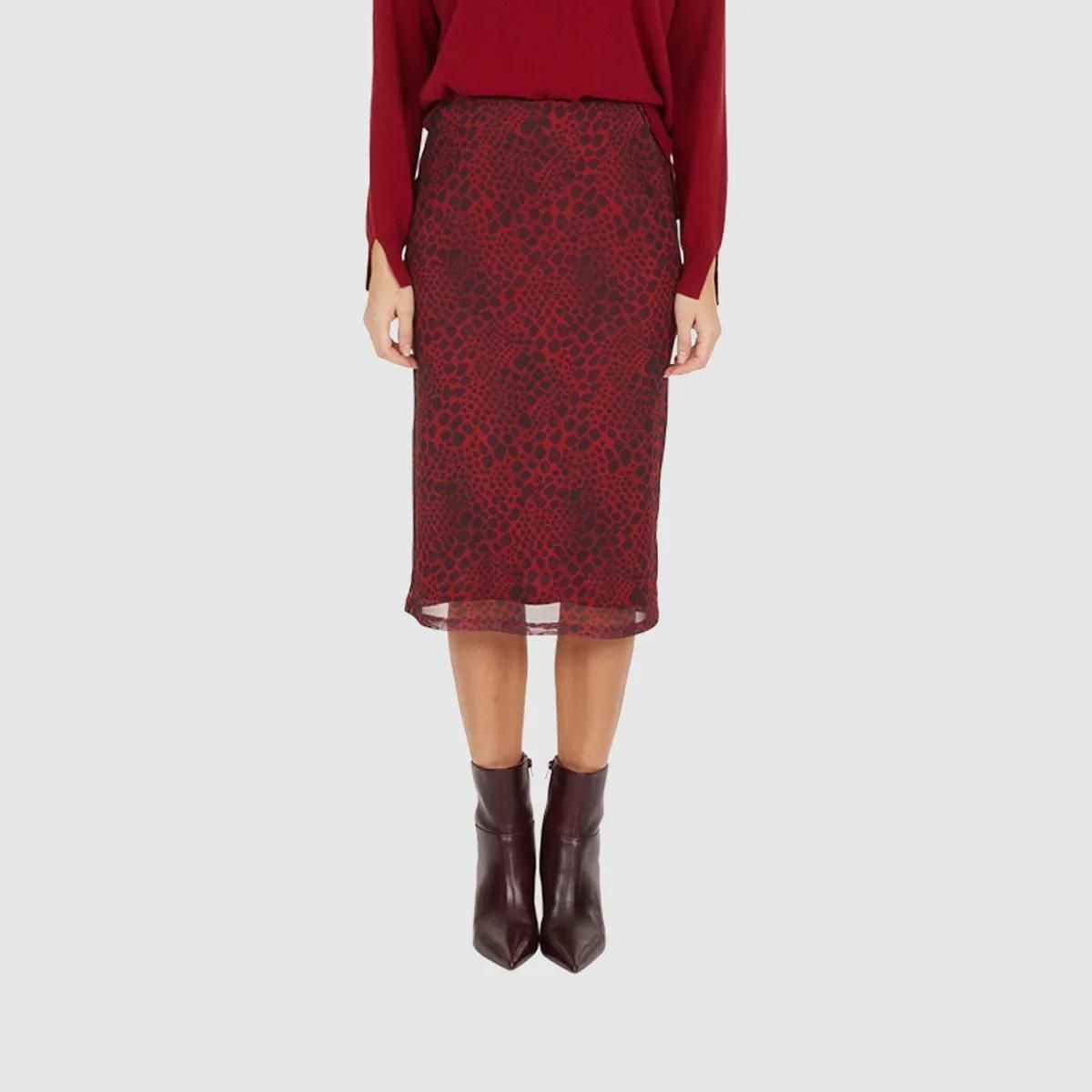 Roter Midirock mit Reptilienmuster