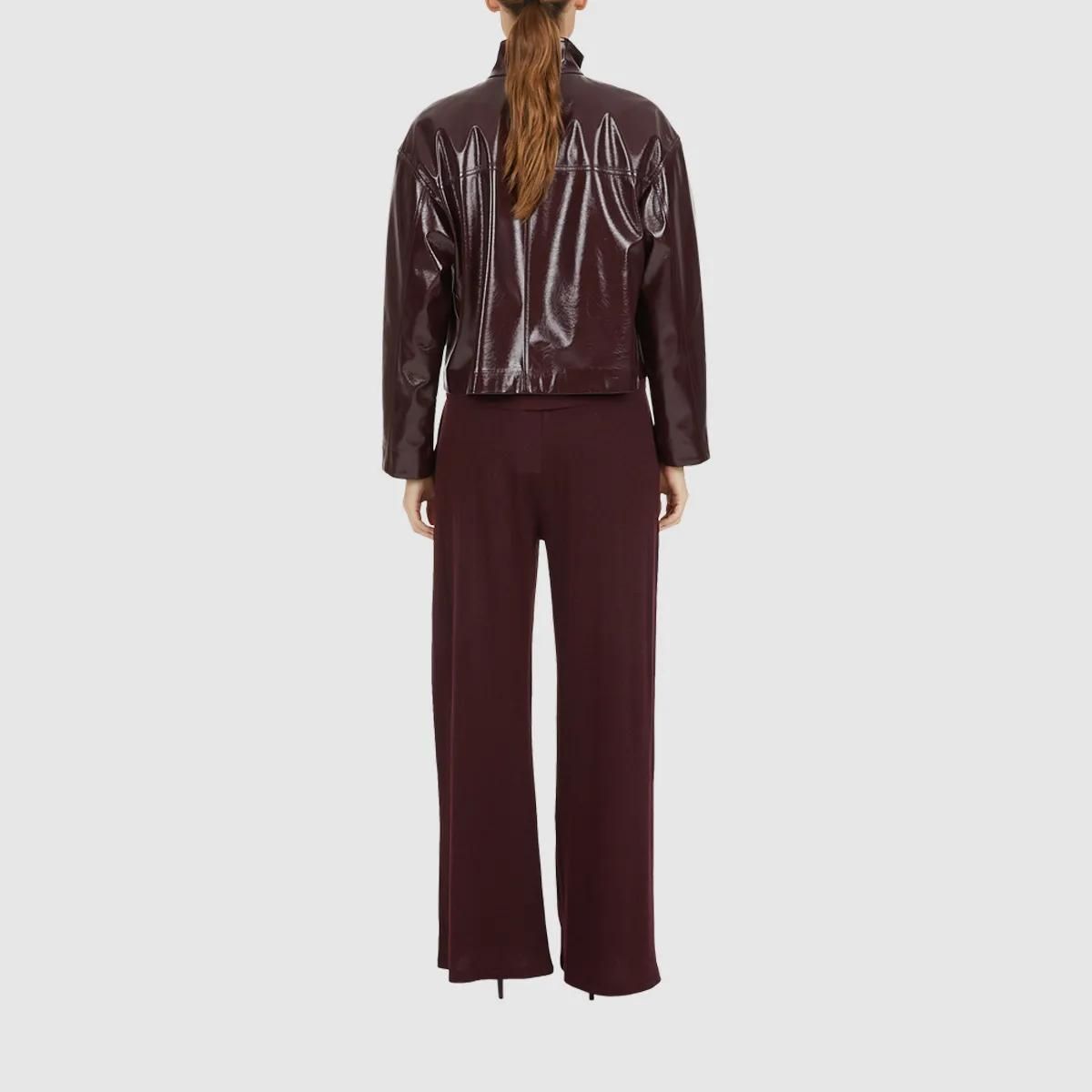 Glänzende Cropped Jacke aus Kunstleder