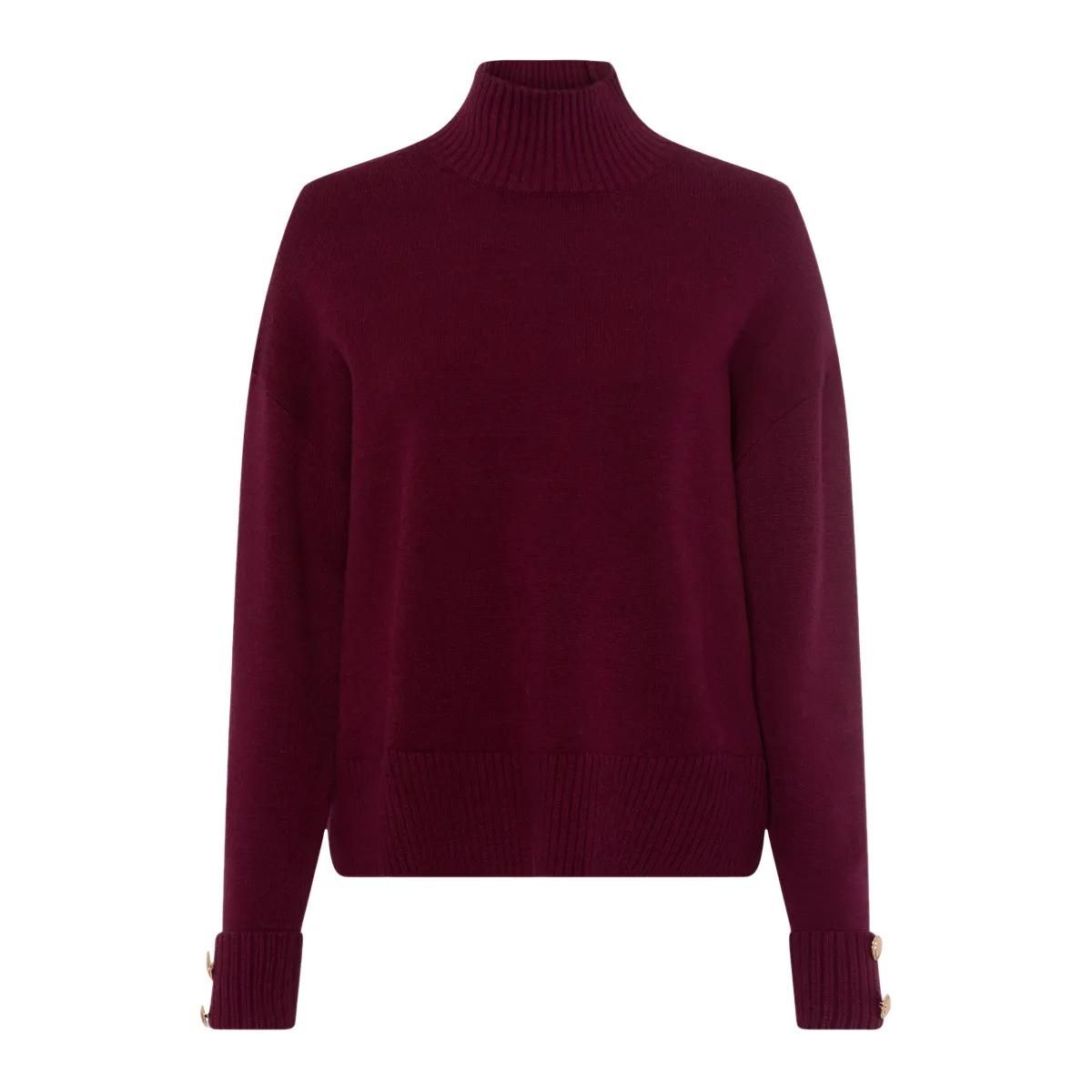 Eleganter Rollkragen Strick mit Ärmelknöpfen