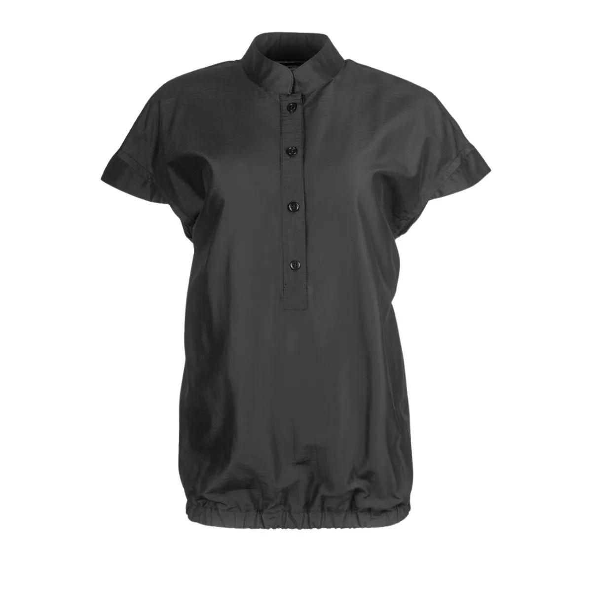 Kurzarm Bluse mit Stehkragen