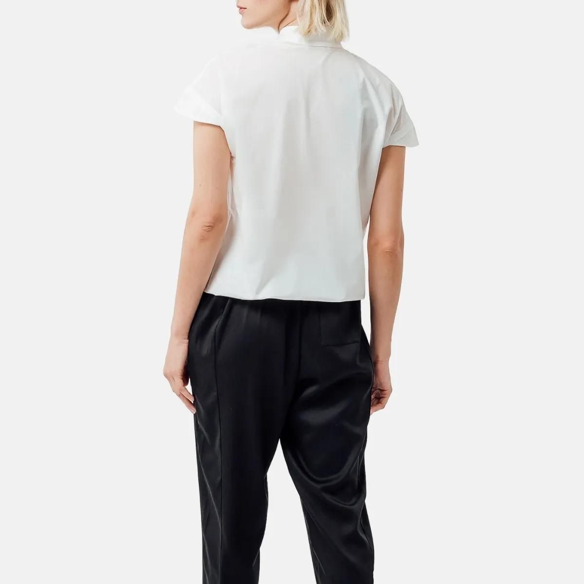 Minimalistische Kurzarm-Popover-Bluse