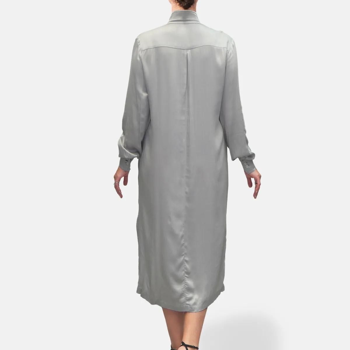 Langärmeliges Viskose Hemdkleid