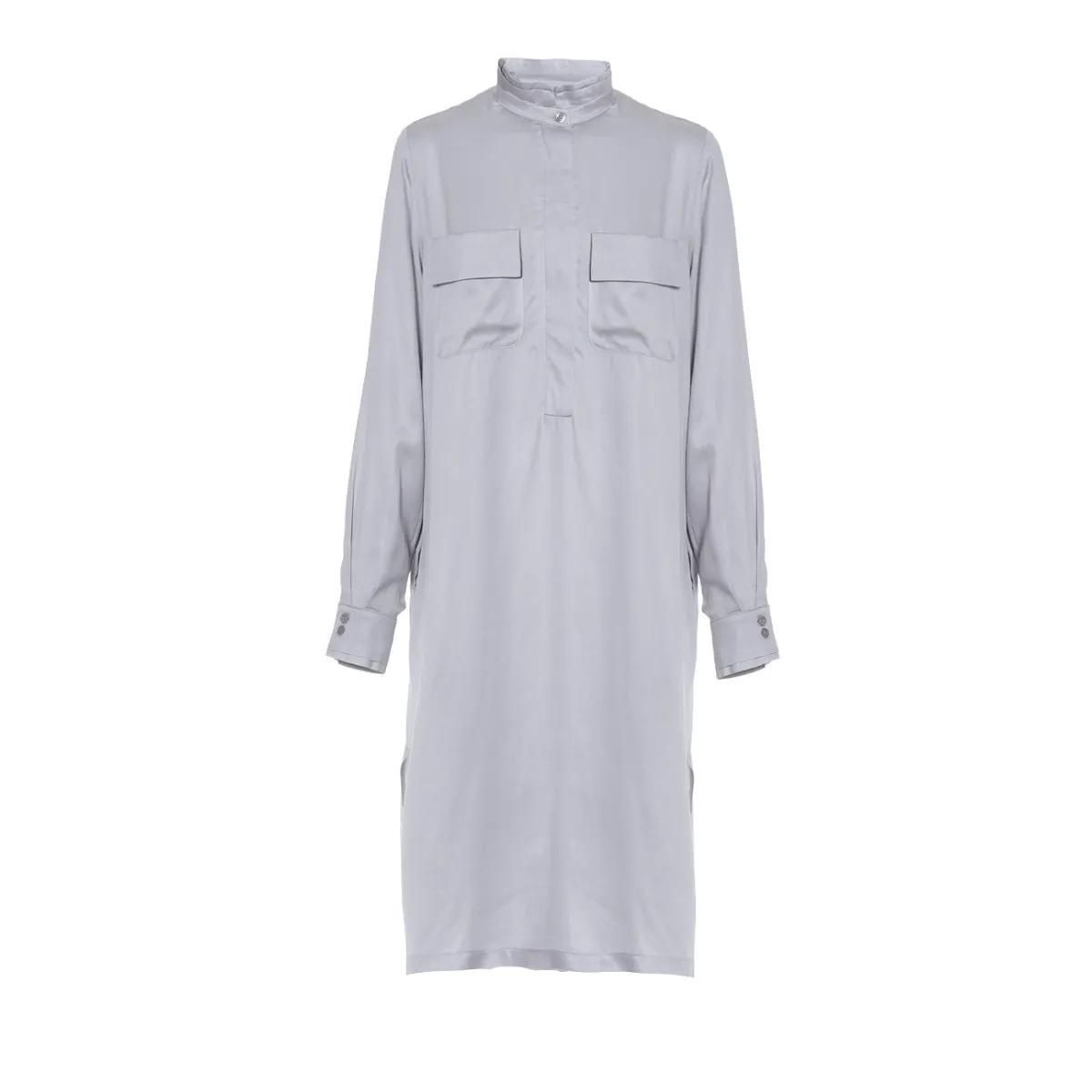 Langärmeliges Viskose Hemdkleid