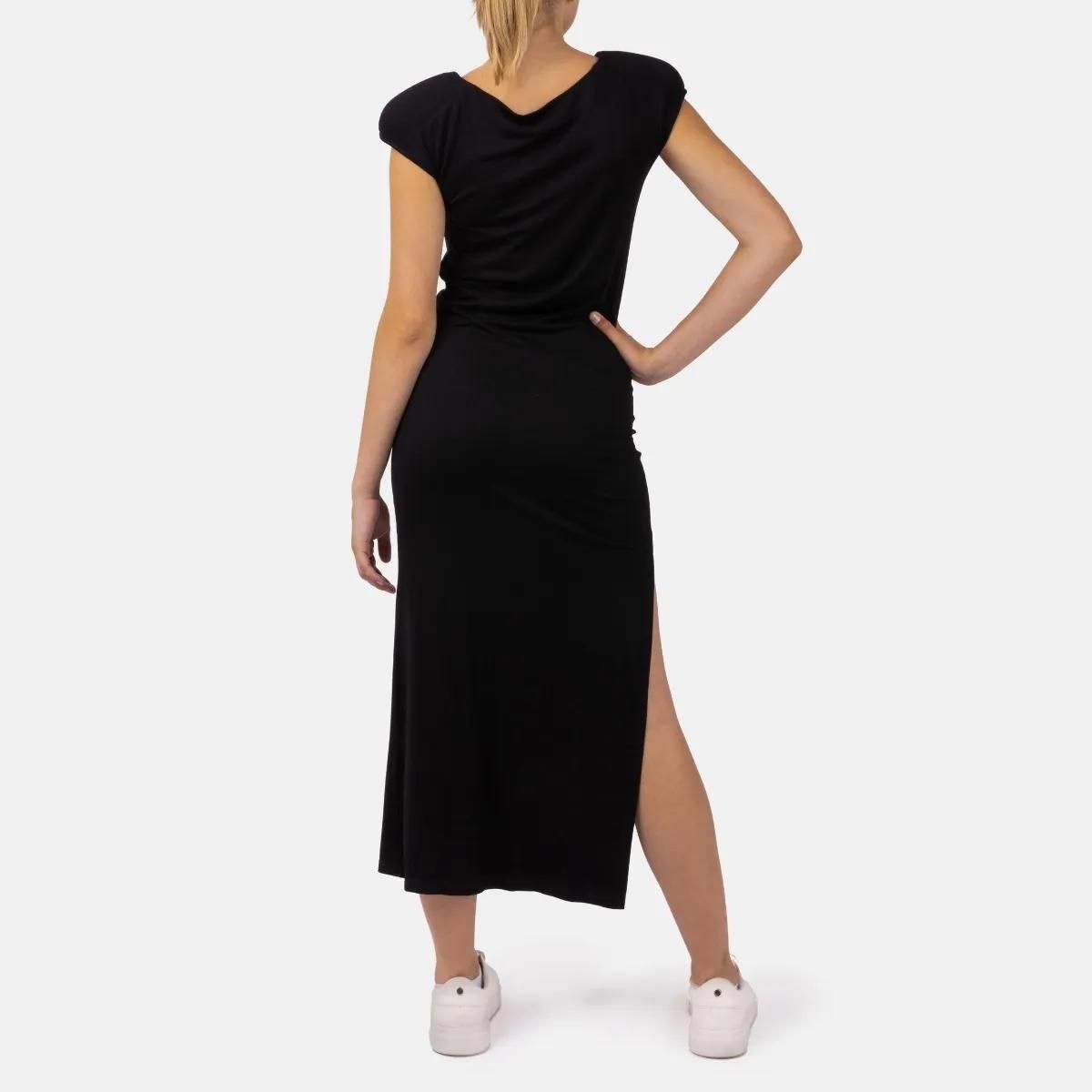 Elegantes schwarzes Midikleid mit Schlitz