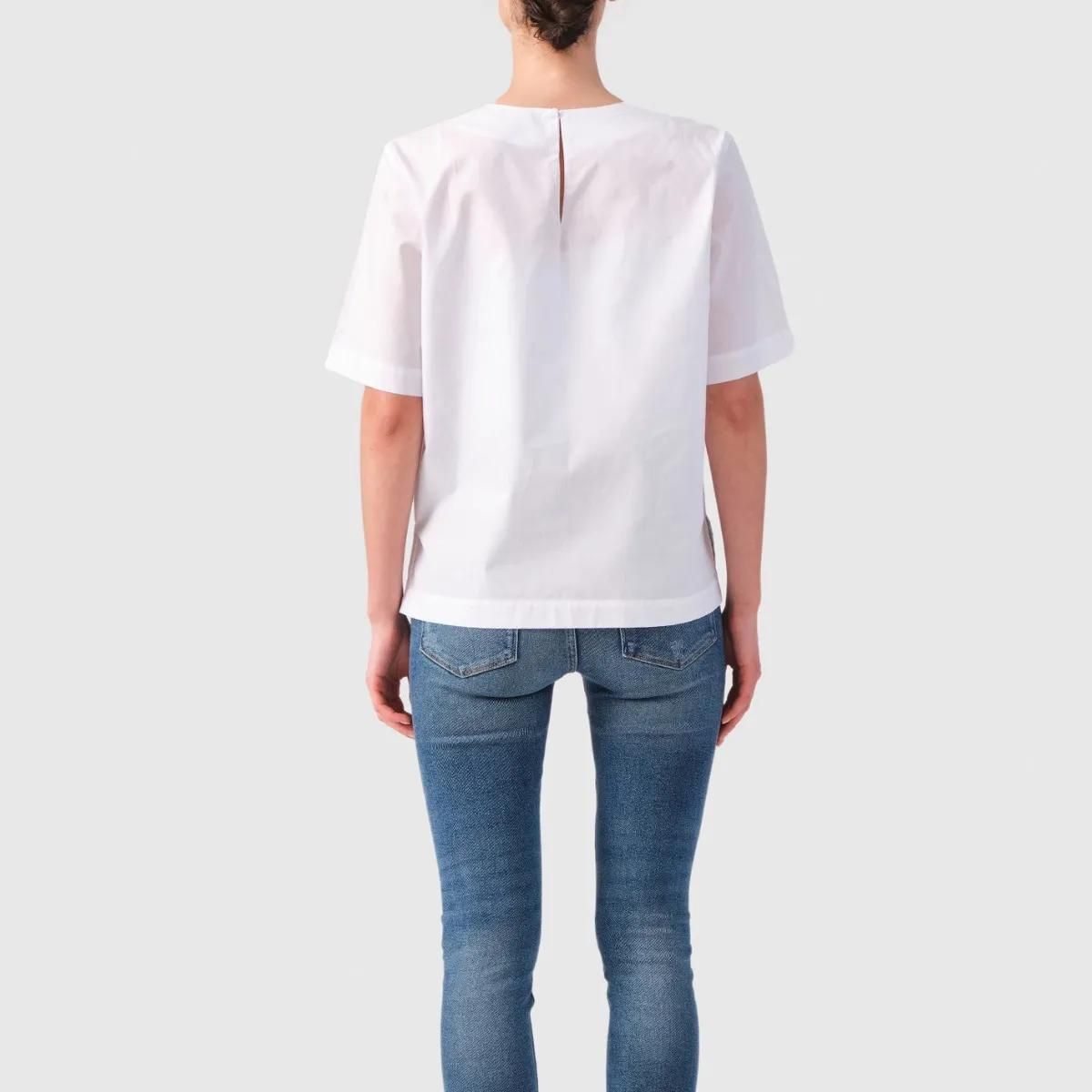 Elegante kastenförmige Baumwollbluse