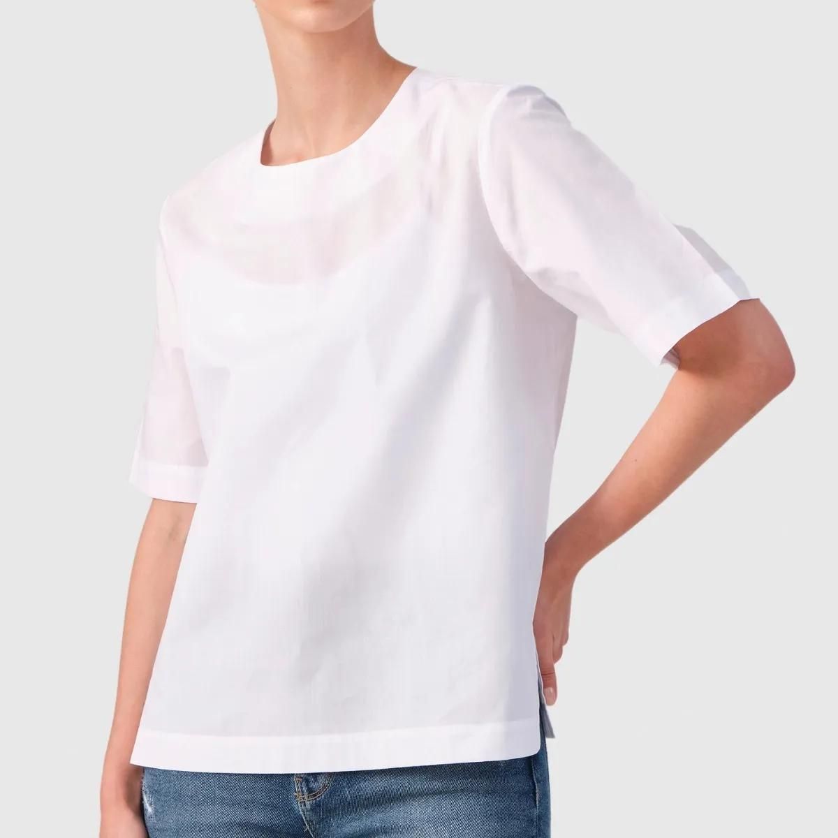 Elegante kastenförmige Baumwollbluse