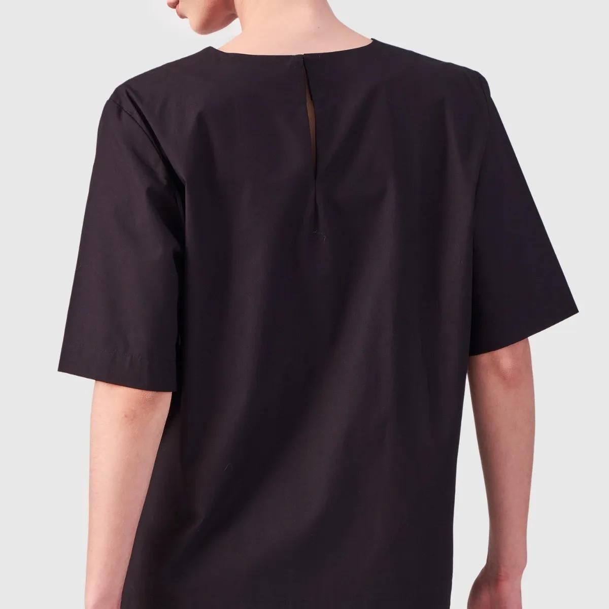 Elegantes kastenförmiges Baumwoll-Popeline-Top