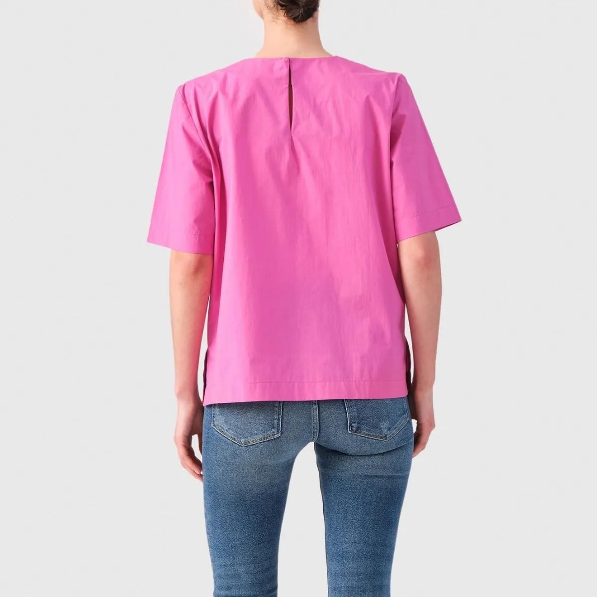 Elegantes kastenförmiges Baumwoll-Popeline-Top
