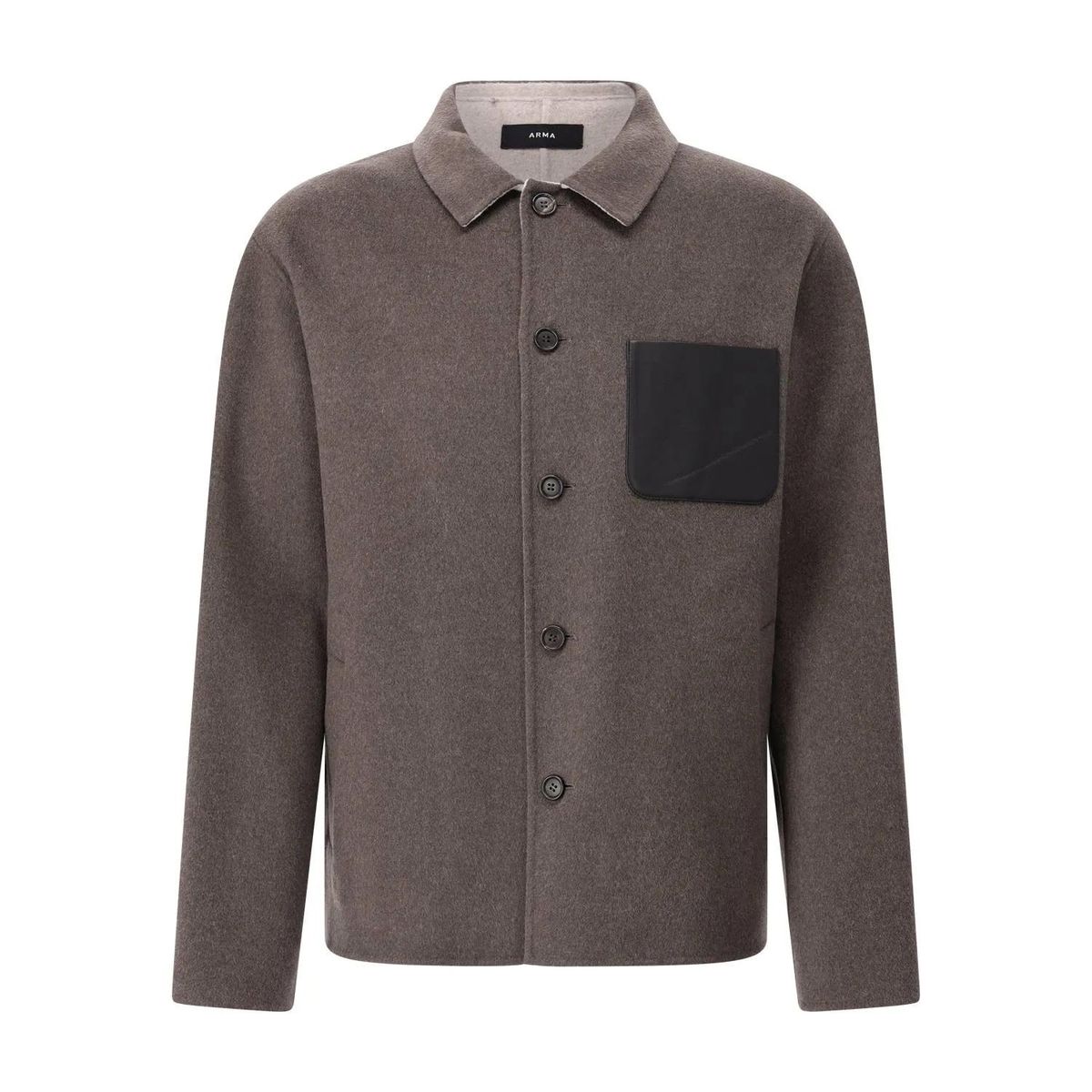 Wolljacke mit Ledertasche