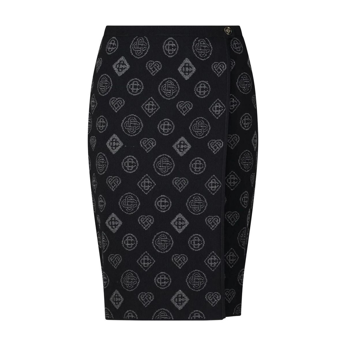 Midirock im Wickel-Look mit Logoprint