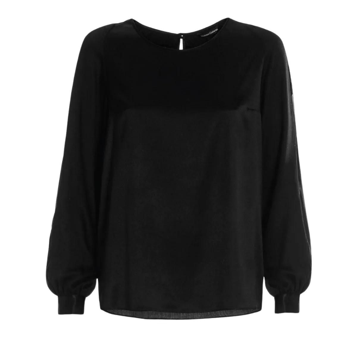 Elegante Langarm Seidenbluse