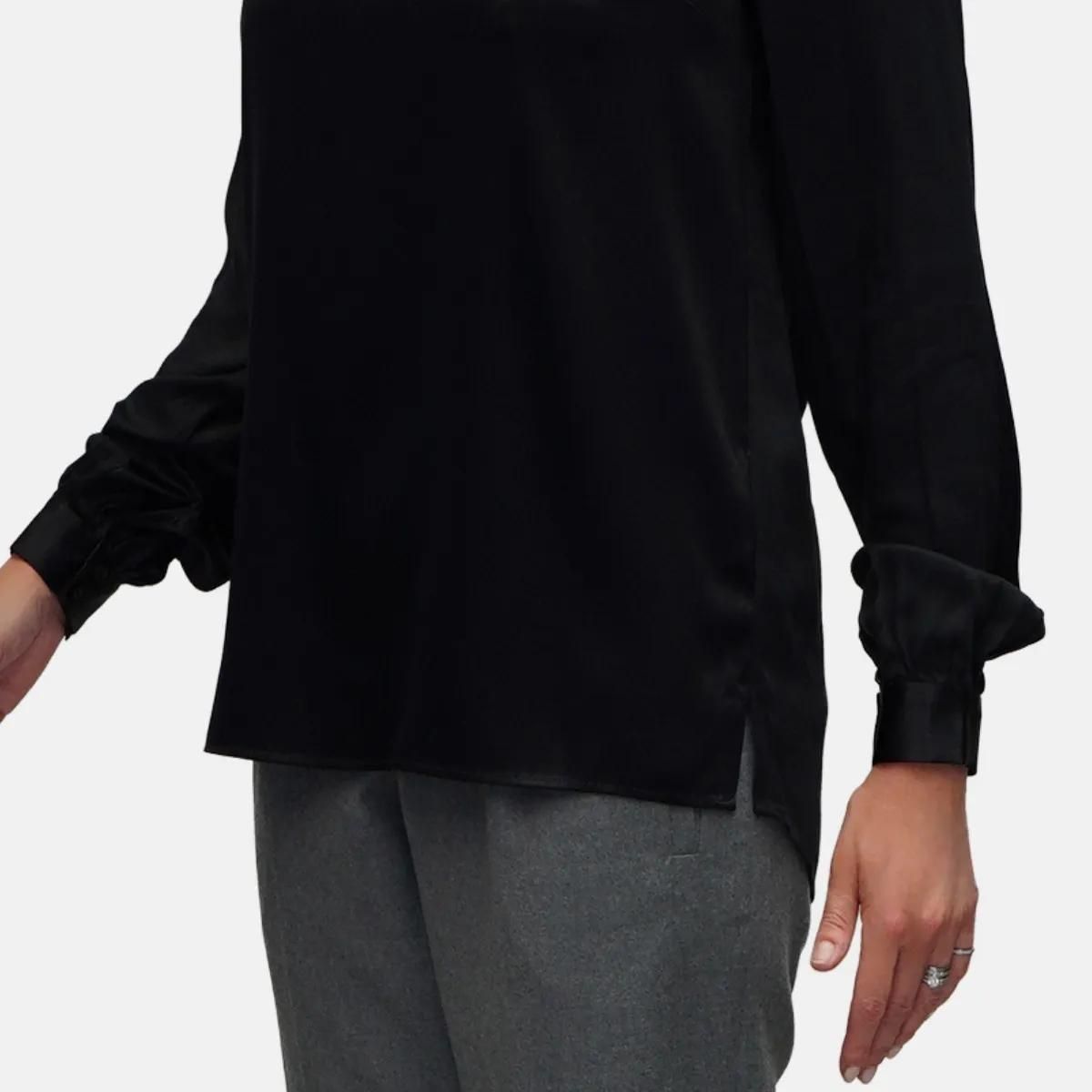 Elegante Langarm Seidenbluse
